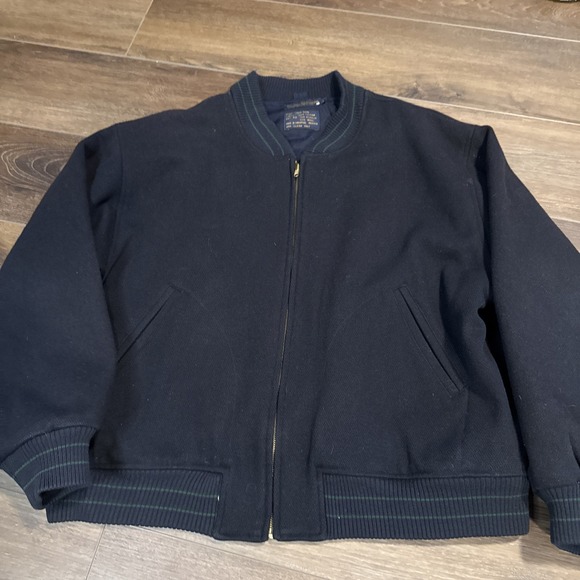 Brooks Brothers Wool Blouson Jacket Navy Bomber Size Large